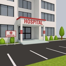 low poly hospital ambulance architecture benallal building cartoon cinema4d emergency exterior health isometric lower lowpoly medical medicine model public rescue scene structure 3d print model - Mito3D