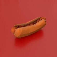 low poly hot dog ar bread caliente cheese fast food game hamburguer hamburguesa ipais junk lower lowpoly mcdonalds meat model perrito ready real time vr wurst 3d print model - Mito3D