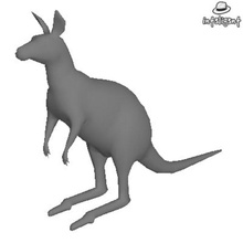 low poly canguro animale australia bordo int3lig3nt loop più in basso mammifero modello poli topologia 3d print model - Mito3D
