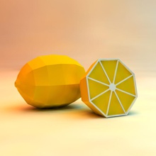 low poly lemon game ready assets food fruit lower lowpoly lowpolylab model 3d print model - Mito3D