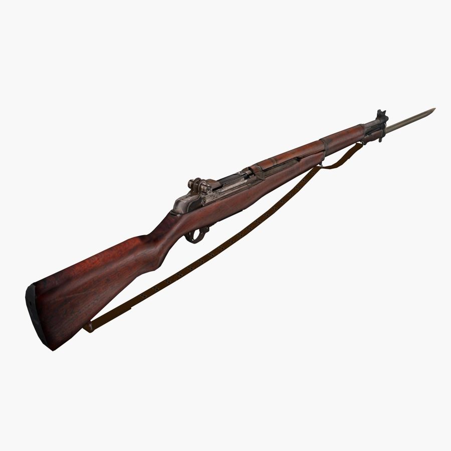 low-poly m1 garand 2 Luft Bajonett blackraven kämpfen Feuerwaffe gun niedrigere Militär Modell poly Gewehr Soldat studios uns Krieg Waffe Welt ww2 den zweiten Weltkrieg 3D print model - Mito3D