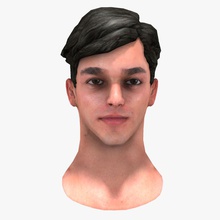 low poly male head adult anatomy avatars body bust caucasian character european game generic guys human italian kudz46 lower man model pale people person slavic stoic young 3d print model - Mito3D