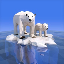 düşük poli kutup ayısı hayvan mimarlık bebek temel ayı benallal karakter cinema4d bulut kadın buz izometrik orman manzara daha memeli örgü model modül poly çokgen sahne deniz 3d print model - Mito3D