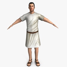 1 düşük poli roman abramsdesign yetişkin eski karakter oyun Yunanistan çocuklar insan daha lowpoly erkek adam Ortaçağ model kişi poly çokgen Roma köle beyaz 3d print model - Mito3D