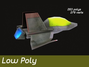 low poly spaceship 3v3r aircraft airplane aviation fi fighter fly future game jet lower lowpoly model plane ready real sci scifi shipping space spacecraft starships syfy time ufo vehicle 3d print model - Mito3D