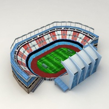 low poly stadium architecture arenas balls building complex construction football game kvakling lower lowpoly model olympic playing soccer sport structure theatre 3d print model - Mito3D