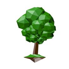 baja poli árbol la animación de dibujos animados diseño entorno bosque juego verde inferior lowpoly modelo naturaleza no22 planta madera 3d print model - Mito3D