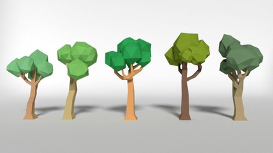 low poly trees bark blenderblock forest leaf lower lumber model nature plant tree wood 3d print model - Mito3D