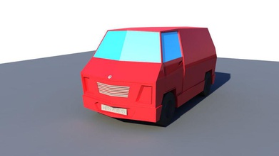 düşük poli van araba ağır hrhstudios daha lowpoly model poly kamyon araç 3d print model - Mito3D