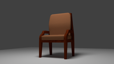 low poly cadeira de madeira móveis 3d print model - Mito3D