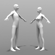 low polygon human figure templates anatomy body character collection darklight female game lower male mesh model people realtime template 3d print model - Mito3D