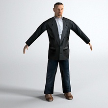 düşük poligon adam kostümü ajan blazer76 karakter oyun çocuklar insan daha lowpoly erkek model çokgen doğru takım elbise kentsel 3d print model - Mito3D