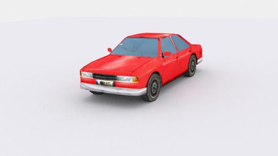 low polygon red car game generic lower model moonbit poly sedan transport vehicle 3d print model - Mito3D