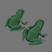 baja resolución de la rana 3d los anfibios animal dorvack verde lores inferior maya modelo obj res baboso el sapo vida silvestre 3d print model - Mito3D