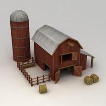 lowpoly farm agricoltura architettura il fienile edificio paese agricoltore campo cibo casa kvakling più in basso modello poli rurale di paglia struttura 3d print model - Mito3D