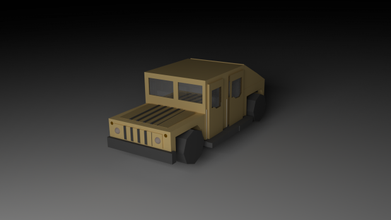 lowpoly humvee car army military vehicle hammer vehicles 3d print model - Mito3D