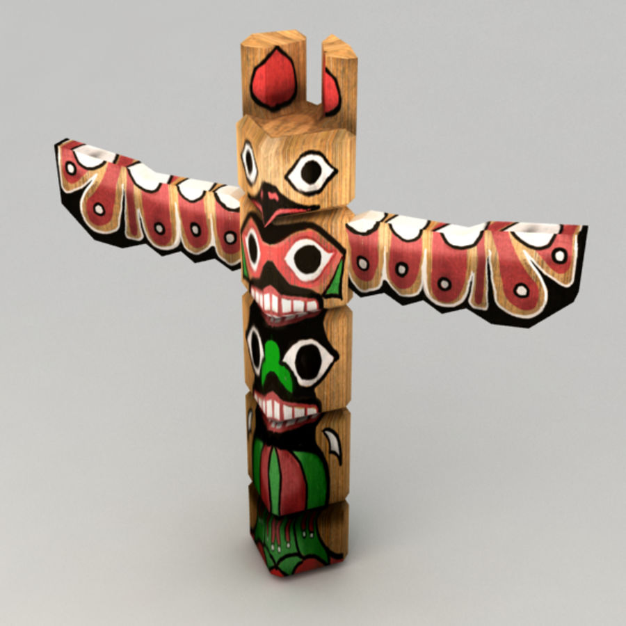 lowpoly indian totem pole american architecture carved elements kvakling lower model monument native poly sculpture statue structure tribal vray 3D print model - Mito3D