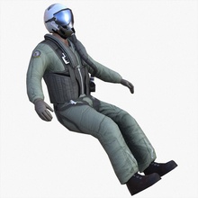 lowpoly jet pilot air armor body character fighter force guys helmet human lower male man military model plane poly psolodov realtime uniform war weapon 3d print model - Mito3D