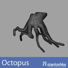 lowpoly octopus ammonite animal character creatures model monster stanloshka tentacle 3d print model - Mito3D