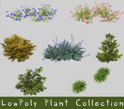 lowpoly collezione di piante cespugli cg sognatore sempreverde fiore la foresta giardino erba modello pianta arbusti piccola albero 3d print model - Mito3D