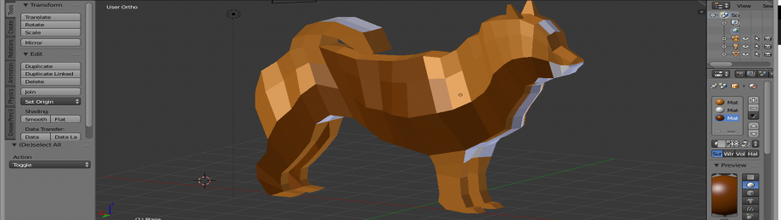 lowpoly shiba ınu chien kurt hayvan 3d print model - Mito3D