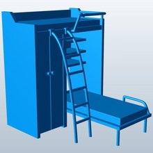 lshape Etagenbett v1 bunk Bett Möbel bedruckbar ist lowpoly 3d print model - Mito3D
