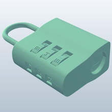 luggage lock v1 tools equipment printable lowpoly 3d print model - Mito3D