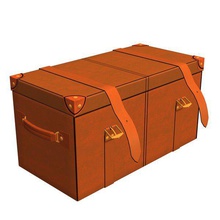 luggage v1 trunk leather containers printable lowpoly 3d print model - Mito3D