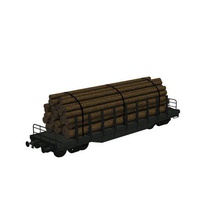 Holz Auto v1 Zug cargo Transport lumber bedruckbar ist lowpoly 3d print model - Mito3D