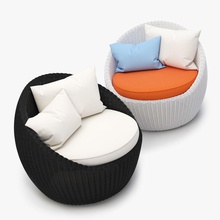 luna patio sedia in rattan 3dcorner poltrona la divano esterno fibra arredamento mobili giardino lawnchair prende modello all'aperto sintetica technorattan di vimini 3d print model - Mito3D