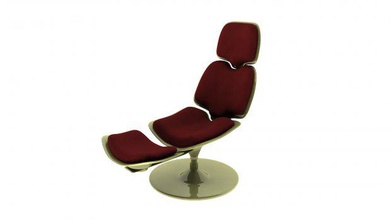 luxo poltrona cadeira móveis futurista ouro marrom lounge confortável assento de baixo poli 3d print model - Mito3D
