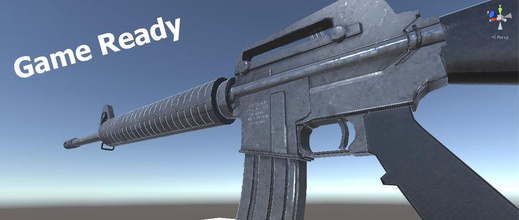 rifle m16 ejército cryengine juego arma de fuego inferior modelo pixelencode poli listo udk unidad la guerra 3d print model - Mito3D