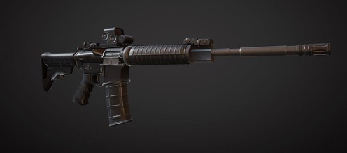 m4 carbine low poly aaa aaaready action auto automate bullet colt combat firearm game gun lower m4a1 military model modern pbr ready rifle semi sight swat unity war weapon 3d print model - Mito3D