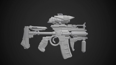 m4 kavramı tüfek gameready highpoly lowpoly+ andrewprs7 kavram fi firle fütüristik oyun silah lowpoly maya model tabanca hazır sci 3d print model - Mito3D