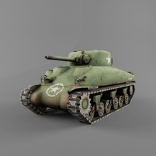 m4 sherman Amerikan zırh ordu topçu savaş ağır daha düşük lowpoly orta askeri model poly tank ulaşım araç silah dünya II İkinci Dünya Savaşı xxxgaurangaxxx 3d print model - Mito3D