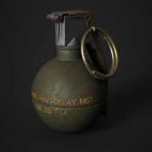 m67 grenade ammunition anti army blast bomb combat explosion explosive fire frag fragmentation fuse hand john2116 lowpoly military model munition personnel projectile tnt war weapon 3d print model - Mito3D