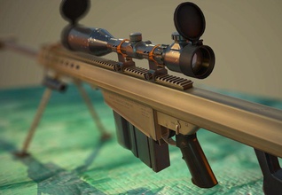 barret m82 rifle de francotirador juego gizmotomten arma fuego modelo moderno ámbito aplicación 3d print model - Mito3D