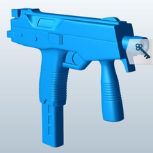 machine pistol v2 weapons armor printable lowpoly 3d print model - Mito3D