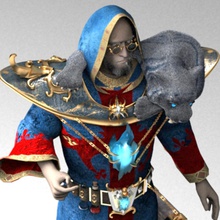 magician beard character cinematic cloth fa fantasy guys high hood human kvakling mage magic male man medieval model morpher movie poly ray realistic robe spells v vray witchcraft wizard 3d print model - Mito3D