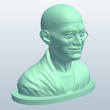 mahatmagandhi v2 histórico do busto mahatma gandhi estátuas bustos printable lowpoly estátuas, 3d print model - Mito3D