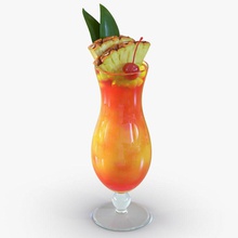 mai tai cocktail 3d molier alcohol bar beverage cherry cold drinking exotic food fruit glass ice international juice lime liquor mix model orange party pineapple travel tropical vray 3d print model - Mito3D