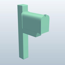 mailboxonpost v2 Postfach post im freien bedruckbar ist lowpoly 3d print model - Mito3D