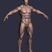 male a-posed character anatomy apose body game guys human man model muscle posed robertramsay soldier 3d print model - Mito3D