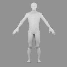 maschio di base della maglia 3dart l'anatomia corpo carattere gioco ragazzi umana più in basso uomo mesh modello poli red 3d print model - Mito3D