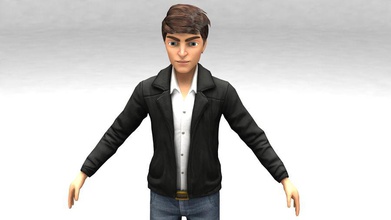 male boy guy character guys human jacket man model n3dmodels young 3d print model - Mito3D