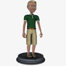 personaggio maschile bionda cartone animato carattere cleverfox papà padre il golf ragazzi umana marito maschio uomo modello persone la camicia breve 3d print model - Mito3D