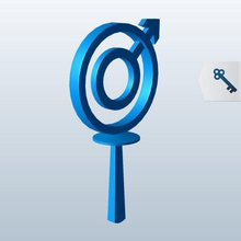 male gender sign v1 symbol popsicle stick novelties printable lowpoly 3d print model - Mito3D