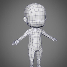erkek karakter baz düşük poli model sd anime temel çocuk chartamphai oyun çocuklar insan daha lowpoly adam panithan poly heykeltraşlık 3d print model - Mito3D