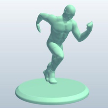male sprinting out blocks v2 people printable lowpoly 3d print model - Mito3D