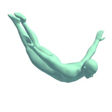 maleswandive v2 male swan dive people printable lowpoly 3d print model - Mito3D